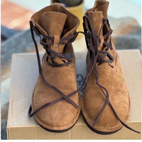 UGG Tan Suede Ankle Boots - Picture 1 of 4